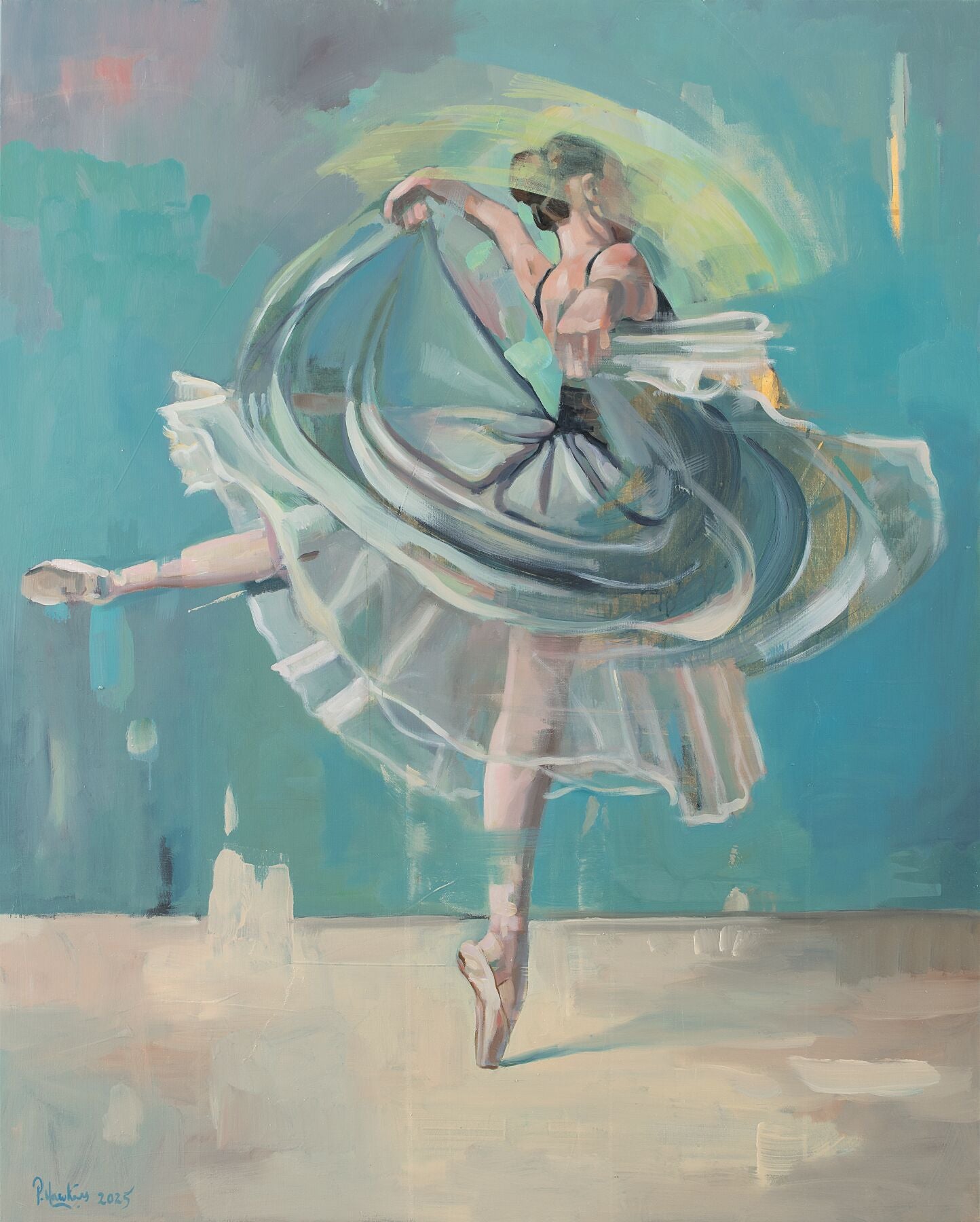 Prima Ballerina - figurative painting by Pete Hawkins