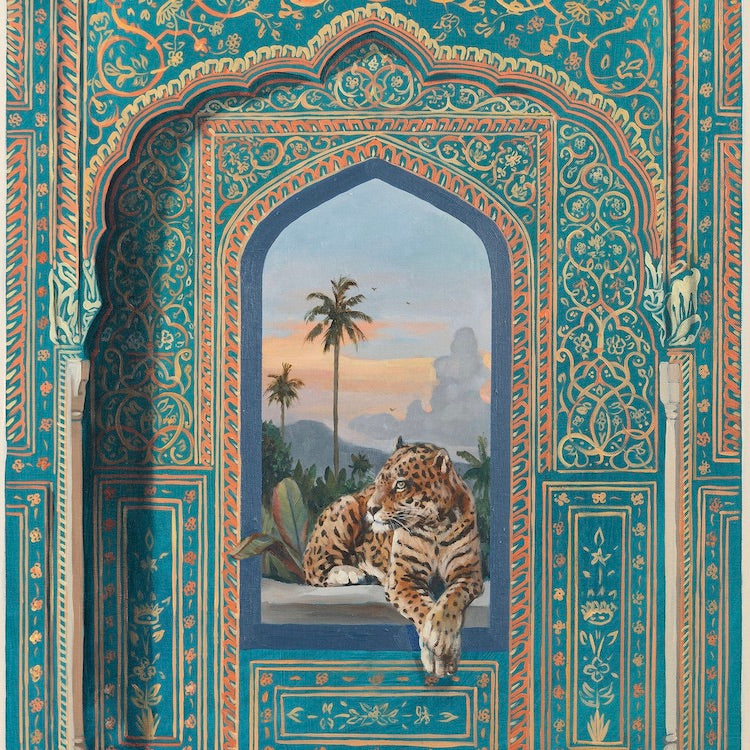 Decorative original oil painting by Pete Hawkins - Leopard